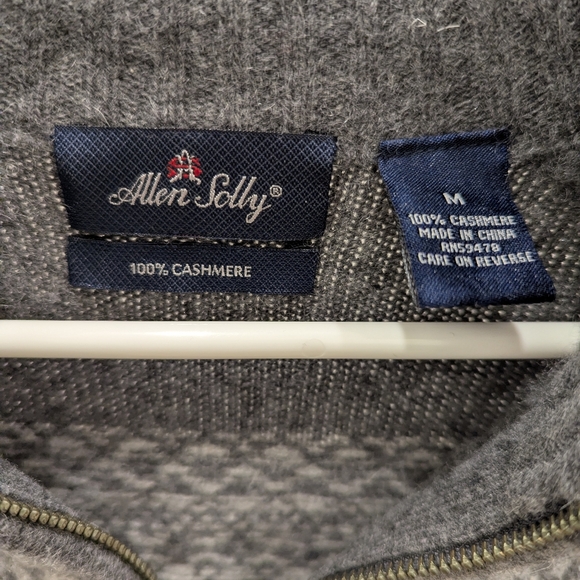 Allen Solly Gray Full Zip Cashmere Sweater - Picture 3 of 4